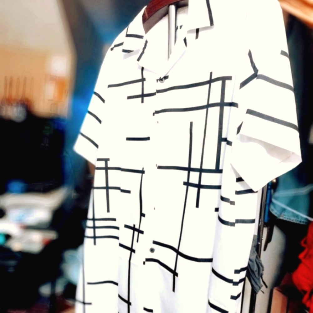 XL Men's Short Sleeve Relaxed Turn-down Collar